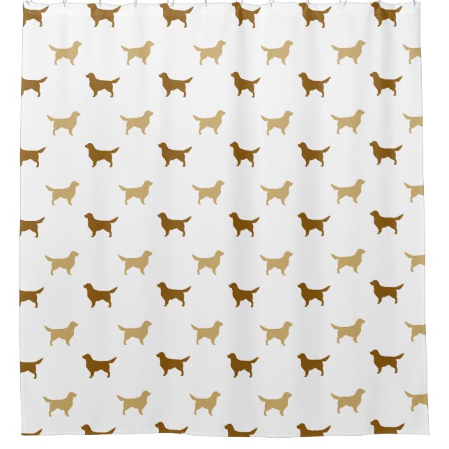 Golden Retriever Silhouettes Pattern Shower Curtain (Front)