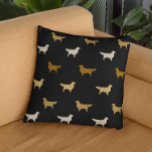 Golden Retriever Silhouettes Pattern Throw Pillow<br><div class="desc"></div>