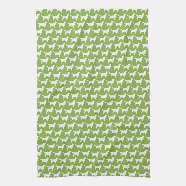 Golden Retriever Silhouettes Pattern Towel (Vertical)