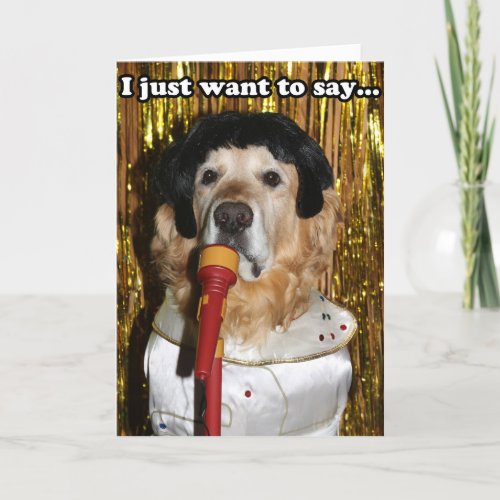 Golden Retriever Singer Thank You Very Much Card