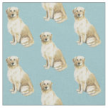 Golden Retriever Sitting Dog Art Fabric