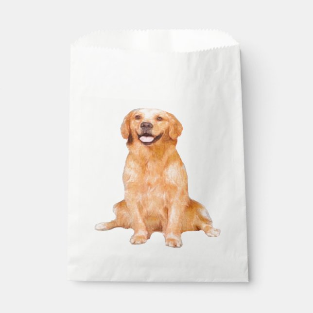 Golden Retriever Sitting Favor Bag (Front)