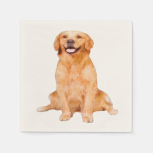 Golden Retriever Sitting Napkins