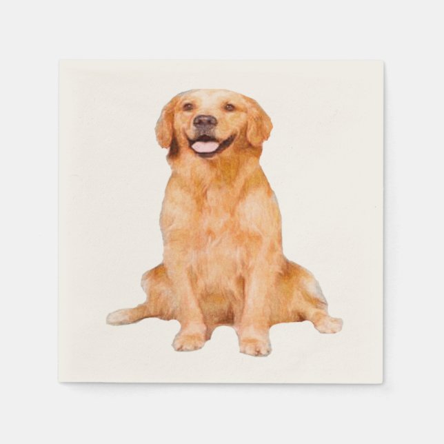 Golden Retriever Sitting Napkins (Front)