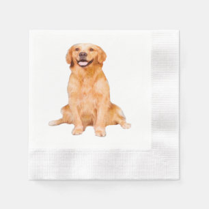 Golden Retriever Sitting Napkins