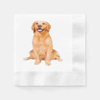 Golden Retriever Sitting Napkins