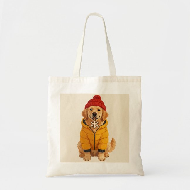 Golden Retriever Ski slope winter Tote Bag