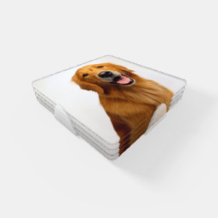 Golden Retriever Smile Coaster Set
