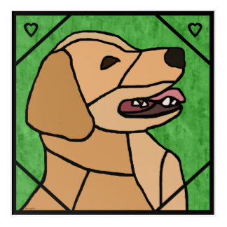 Golden Retriever Smile Stained Glass Design Acrylic Print