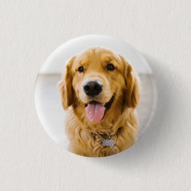 Golden Retriever Smiling Button (Front)