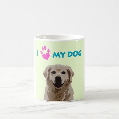 Golden Retriever Smiling I Love My Dog Mug