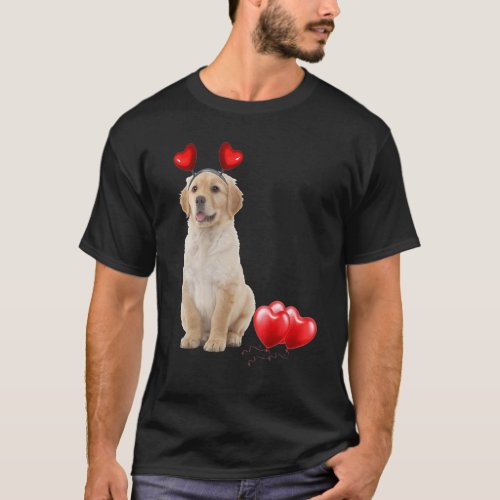 Golden Retriever So Cute Hearts Balloon T-Shirt