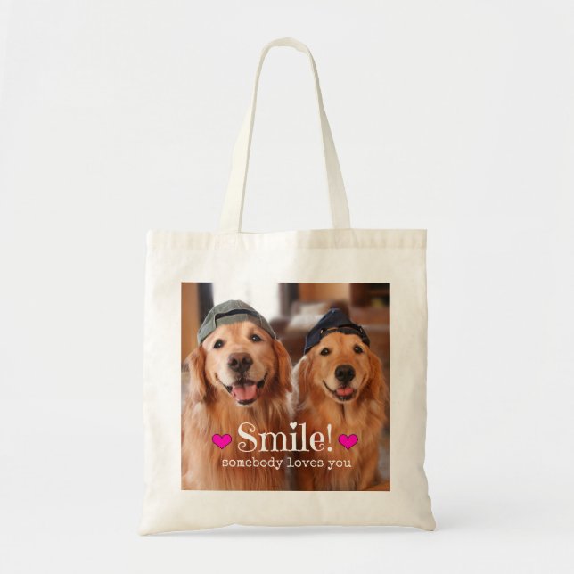 Golden Retriever Somebody Loves You Tote Bag (Front)