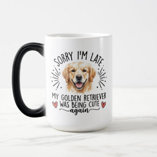 Golden Retriever Sorry Im Late Funny Dog Lover Color Morph Mug