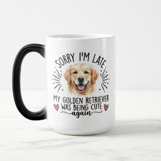 Golden Retriever Sorry Im Late Funny Dog Lover Color Morph Mug