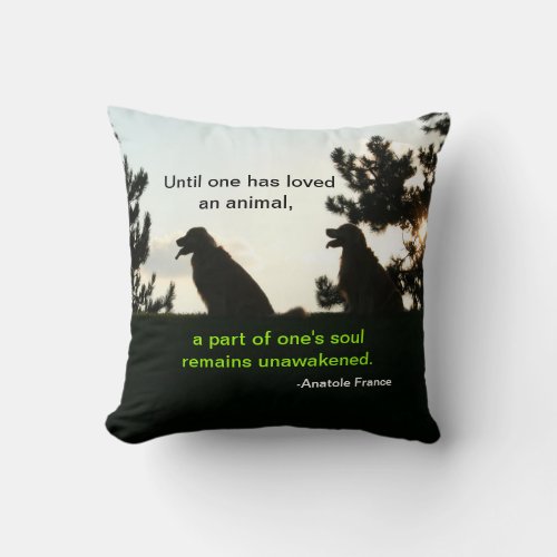 Golden Retriever Spiritual Pet Quote Throw Pillow