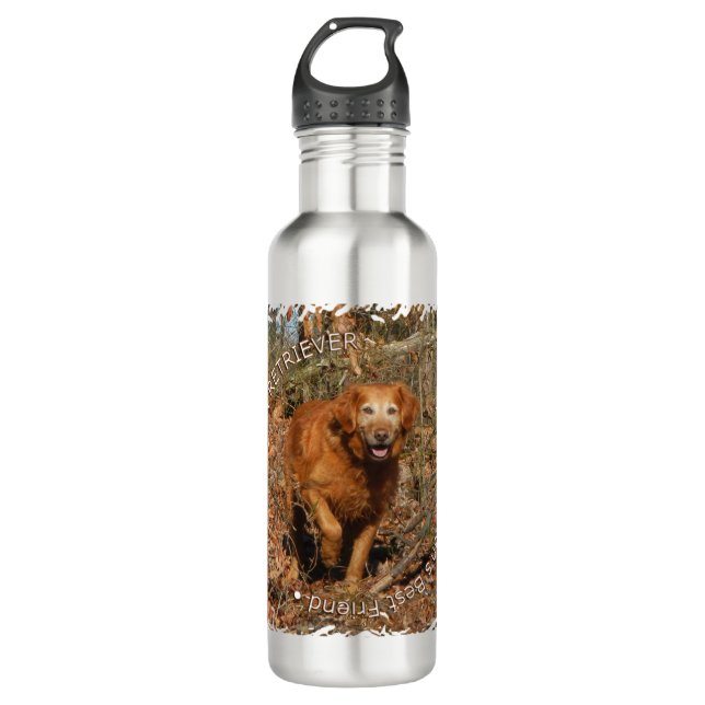 Golden Retriever Sportsmans  Best Friend Stainless Steel Water Bottle (Front)