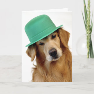 Golden Retriever St. Patrick's Day Card