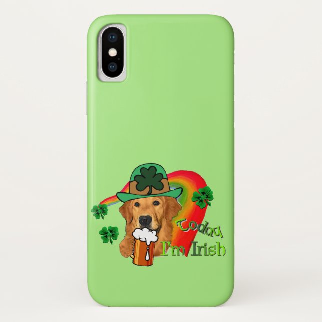 Golden Retriever St Patricks Day Case-Mate iPhone Case (Back)