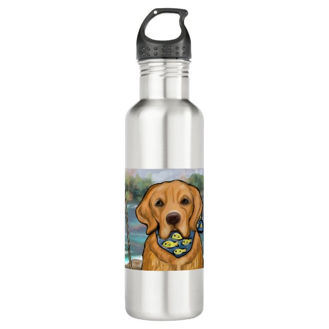 Golden Retriever Stainless Steel Water Bottle (Front)