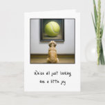 Golden Retriever Staring at Tennis Ball Art Piece Card