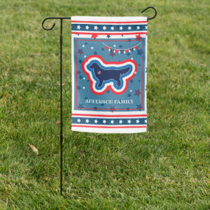 Golden Retriever Stars Red White And Blue 4th July Garden Flag