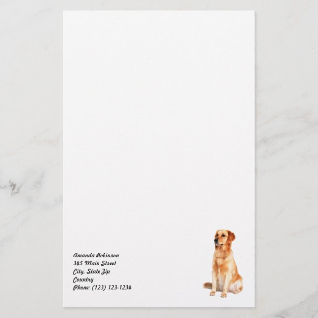Golden Retriever Stationery (Front)