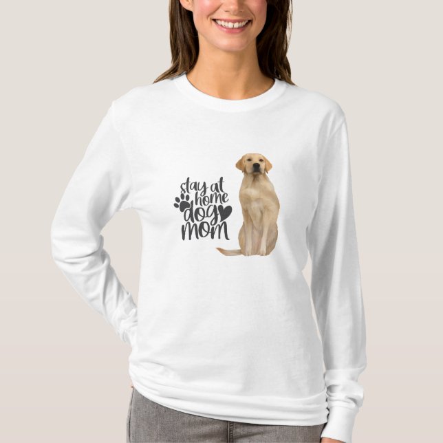 Golden Retriever - Stay At Home Dog Mom T-Shirt (Front)