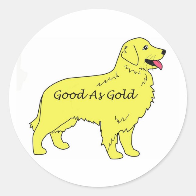 Golden Retriever Sticker Good As Gold (Front)