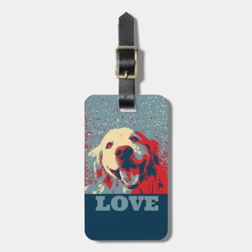 Golden Retriever Stylized Love Luggage Tag