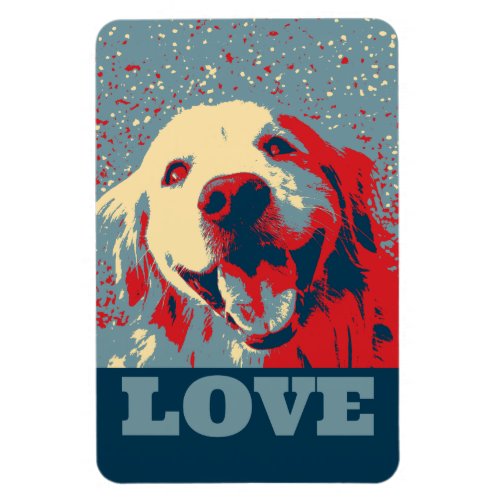 Golden Retriever Stylized Love Magnet