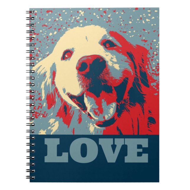 Golden Retriever Stylized Love Notebook (Front)