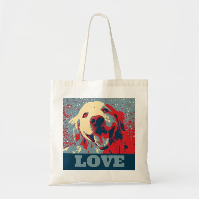 Golden Retriever Stylized Love Tote Bag (Front)