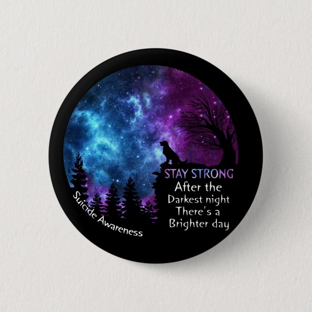 Golden Retriever Suicide Awareness Stay Pet Lovers Button (Front)
