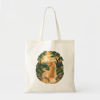 Golden Retriever Sunset Trail Adventure Tote Bag