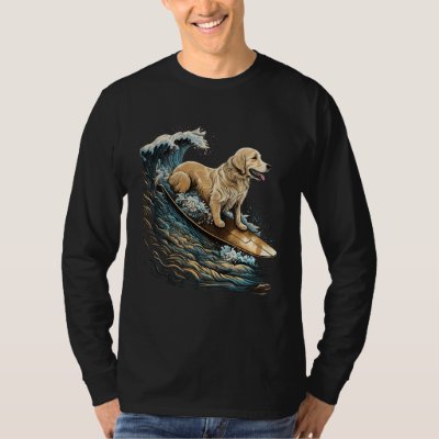 Golden Retriever Surfing Kanagawa Japanese The gre T-Shirt