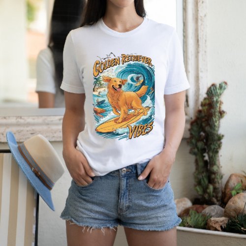 Golden Retriever Surfing Paradise T_Shirt