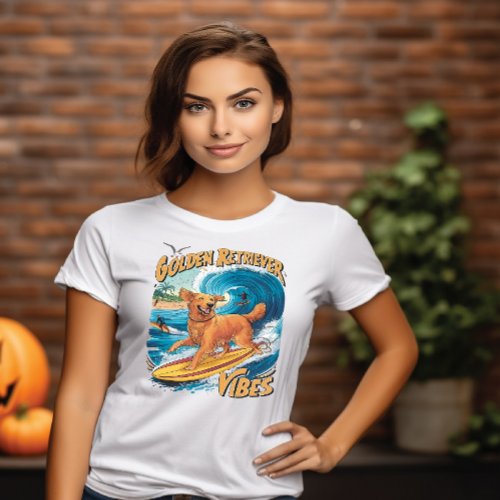 Golden Retriever Surfing Paradise T_Shirt