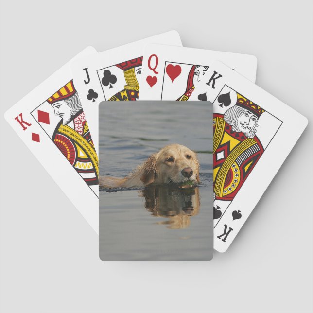 Golden Retriever Swimming Poker Cards (Back)