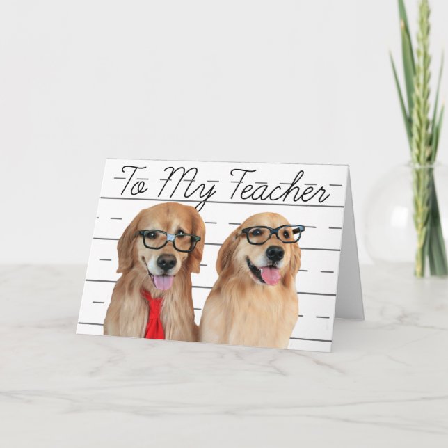 Golden Retriever Teacher Appreciation Thank You (Front)