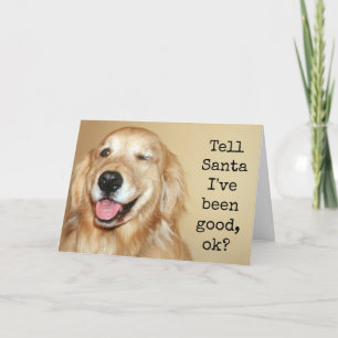 Golden Retriever "Tell Santa" Christmas Card