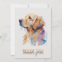 Golden Retriever Thank You Card