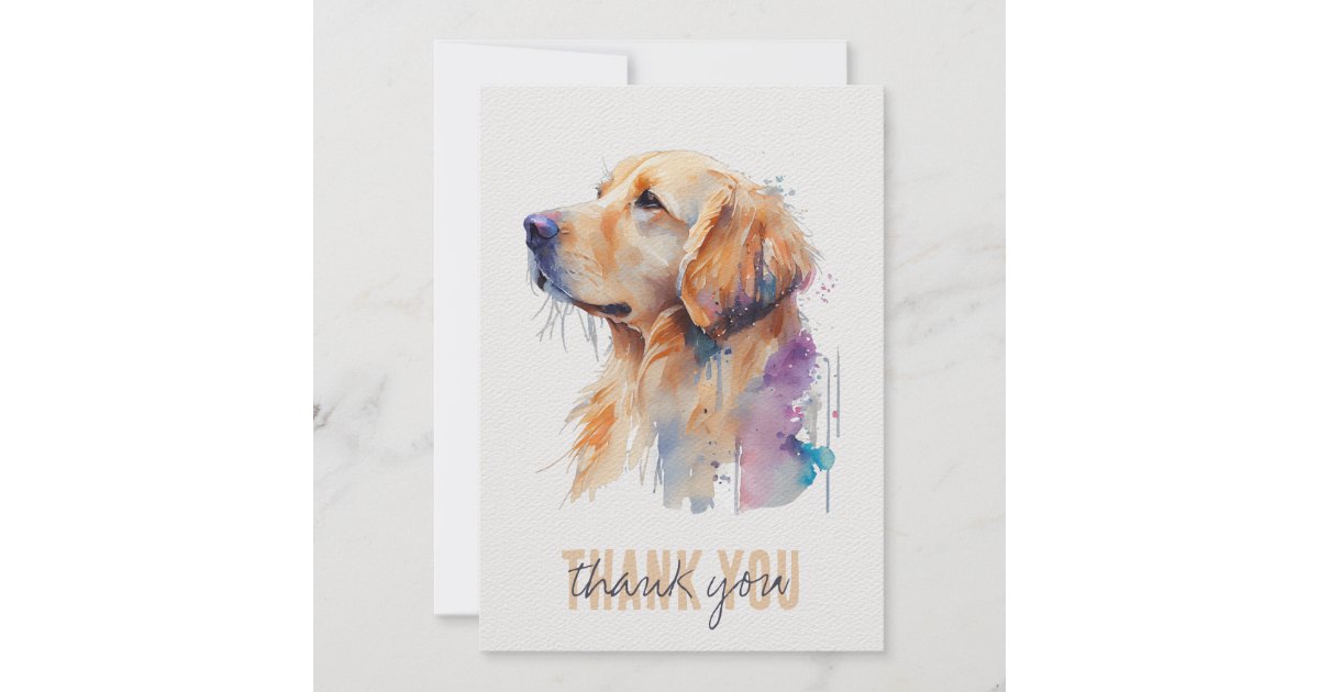 Golden Retriever Thank You Card Zazzle
