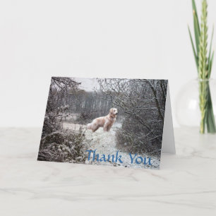 Golden Retriever Thank You Card Snow