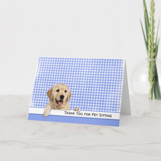Golden Retriever Thank You for Pet Sitting Card (Front)