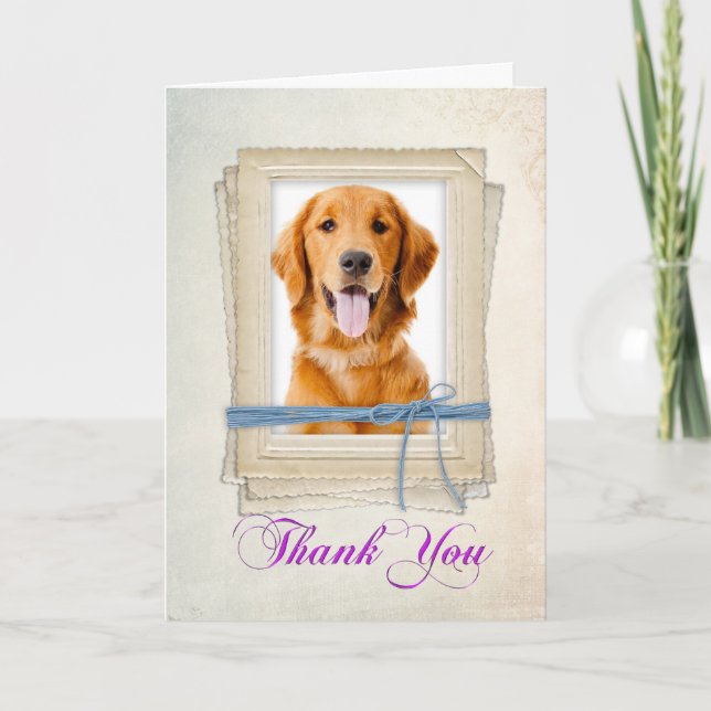 Golden Retriever Thank You with Gratitude Card (Front)