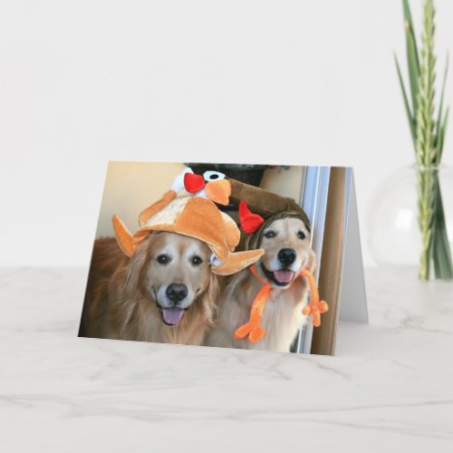 Golden Retriever Thanksgiving Greeting Card