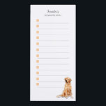 Golden Retriever Things to fetch shopping list  Magnetic Notepad<br><div class="desc">Personalized,  cute shopping list 'Things to fetch" featuring watercolor illustrations of adorable  Golden Retriever. Nice for reminder notes! These notepad makes wonderful gifts.</div>