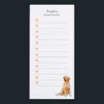 Golden Retriever Things to fetch shopping list  Magnetic Notepad<br><div class="desc">Personalized,  cute shopping list 'Things to fetch" featuring watercolor illustrations of adorable  Golden Retriever. Nice for reminder notes! These notepad makes wonderful gifts.</div>
