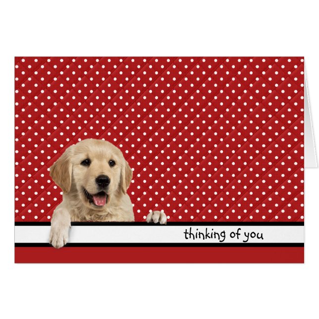 Golden Retriever Thinking of You Cards (Front Horizontal)